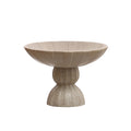 Debossed Stoneware Footed Bowl, Reactive Glaze