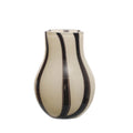 5-3/4" Round x 7-3/4"H Glass Vase w/ Stripes, Black & White