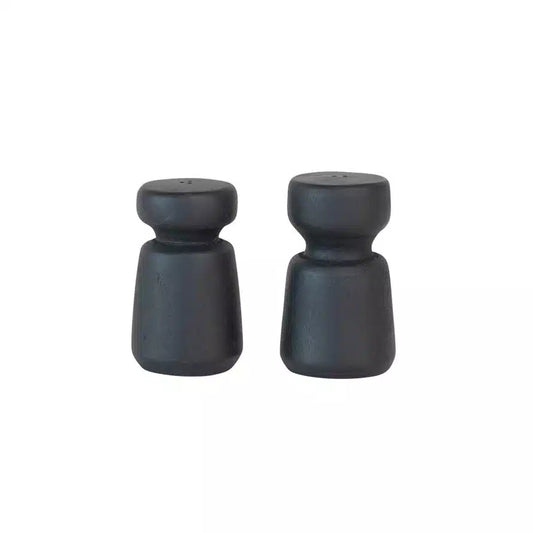 Mango Wood Salt & Pepper Shakers, Black, Set of 2