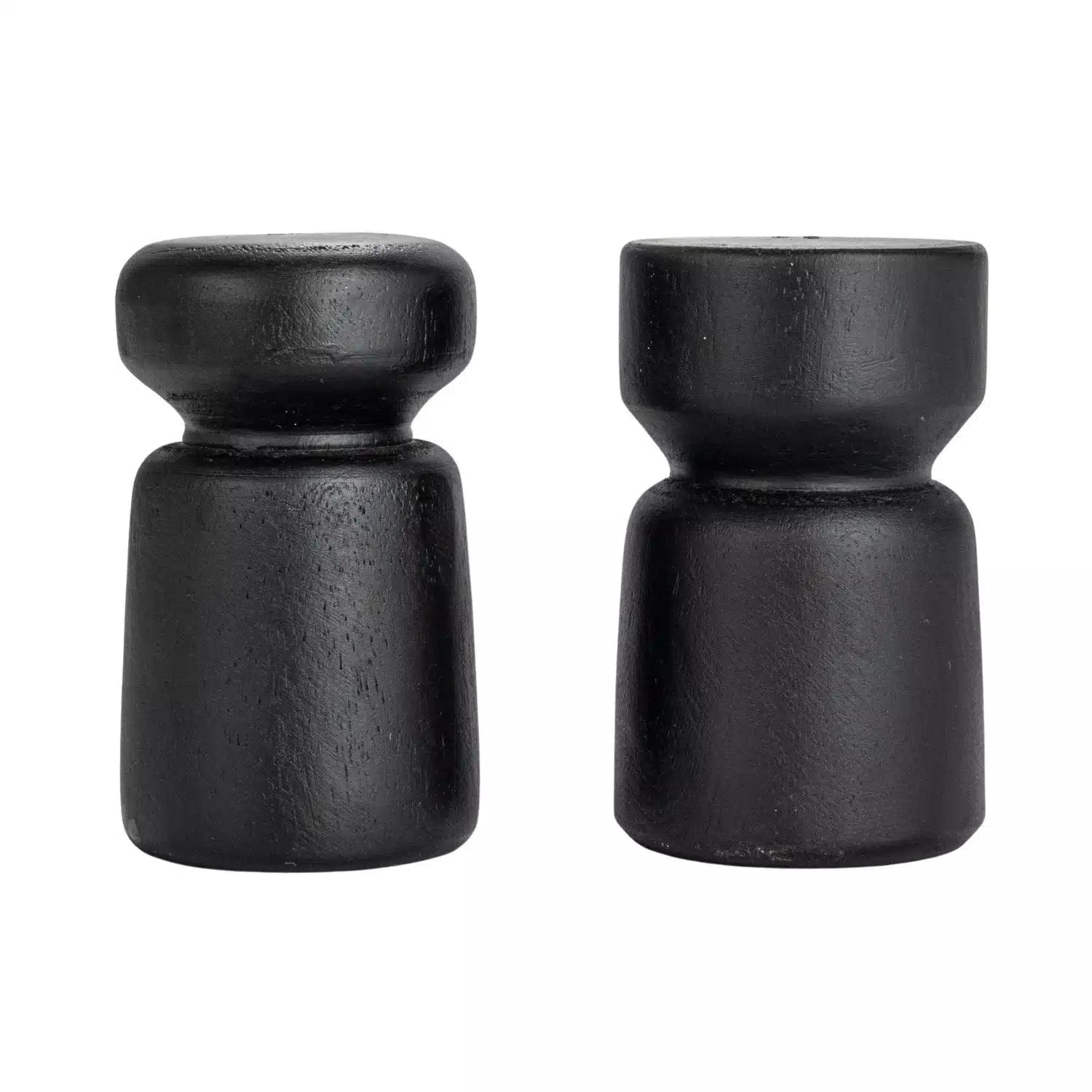 Mango Wood Salt & Pepper Shakers, Black, Set of 2