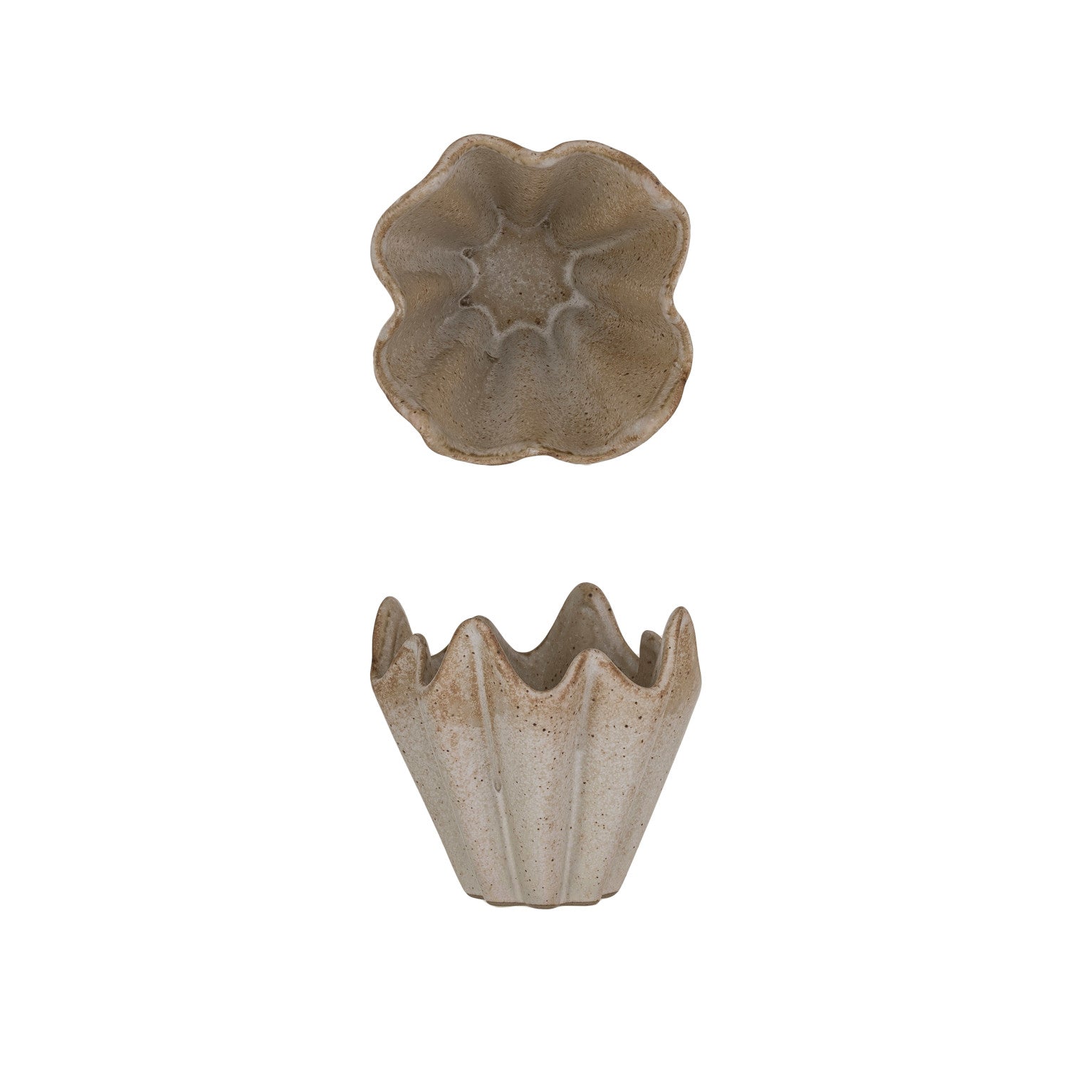 Stoneware Pleated Planter