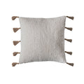 18" Square Cotton & Linen Blend Pillow w/ Jute Tassels