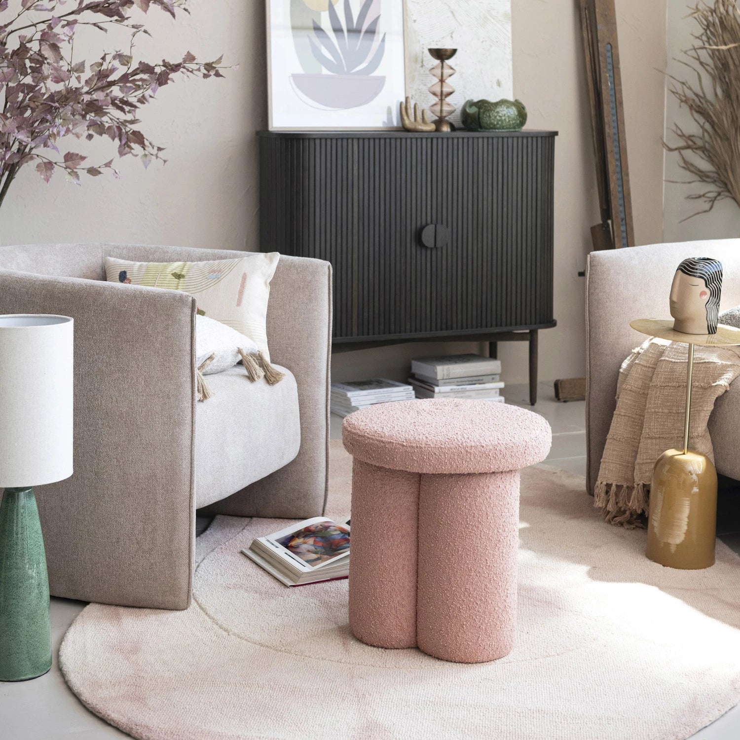 Square Cotton & Linen Blend Pillow w/ Jute Tassels