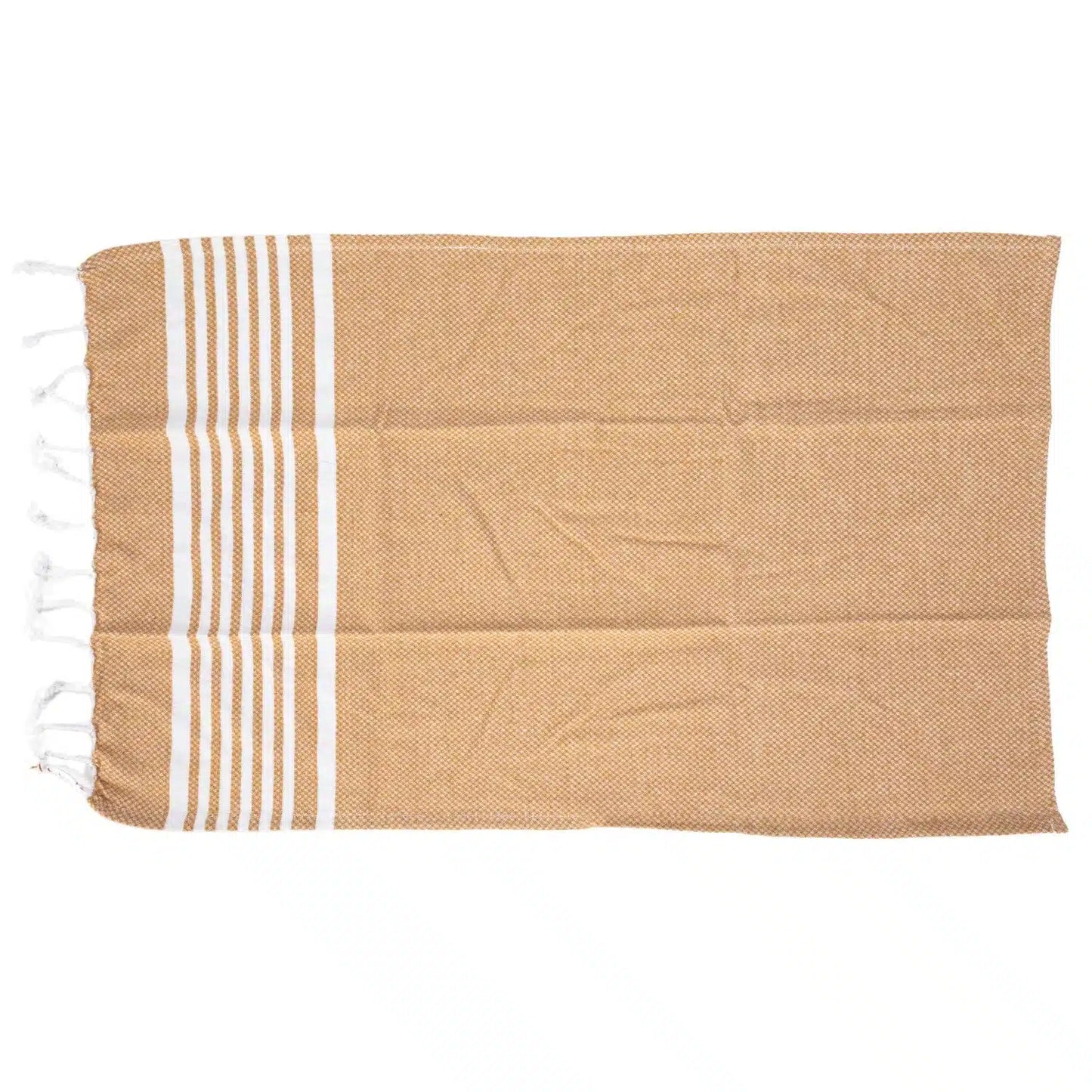 Woven Cotton Yarn Dyed Kitchen Towel w/ Stripes & Tassels, 3 Styles