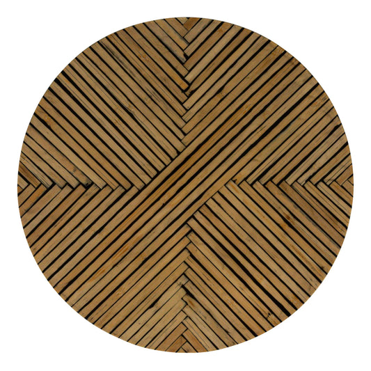 Lazy Susan w/ Geometric Stripes, Black & Natural