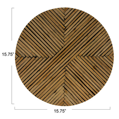 Lazy Susan w/ Geometric Stripes, Black & Natural