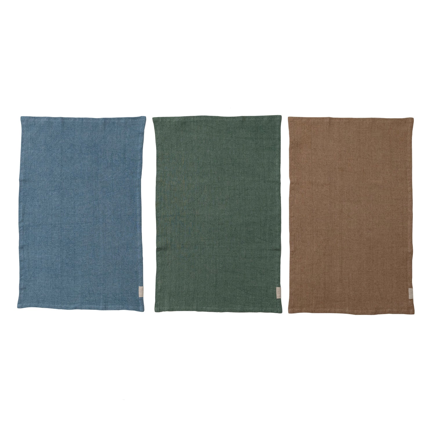 Stonewashed Linen Blend Tea Towel, Set of 3