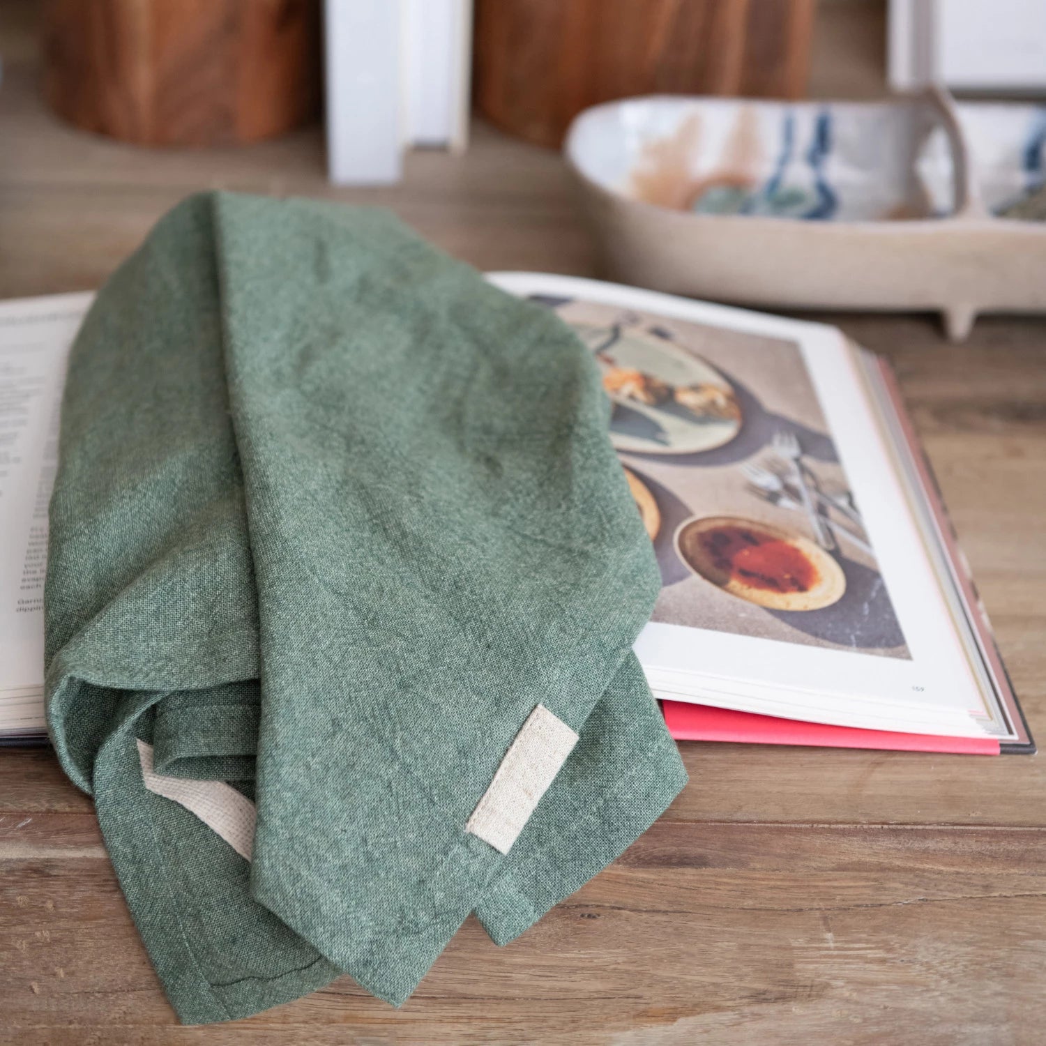 Stonewashed Linen Blend Tea Towel, Set of 3