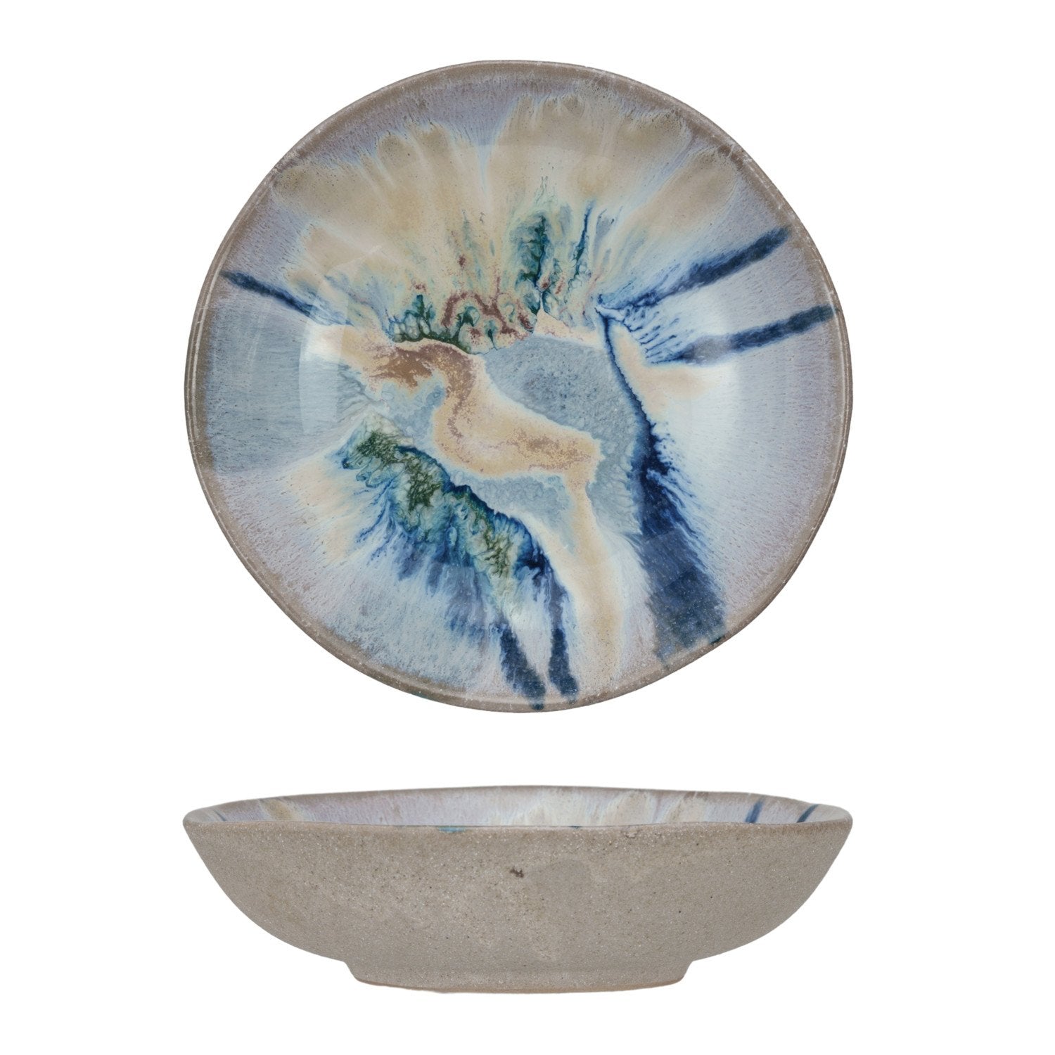 Stoneware Bowl, Reactive Glaze, Multi Color