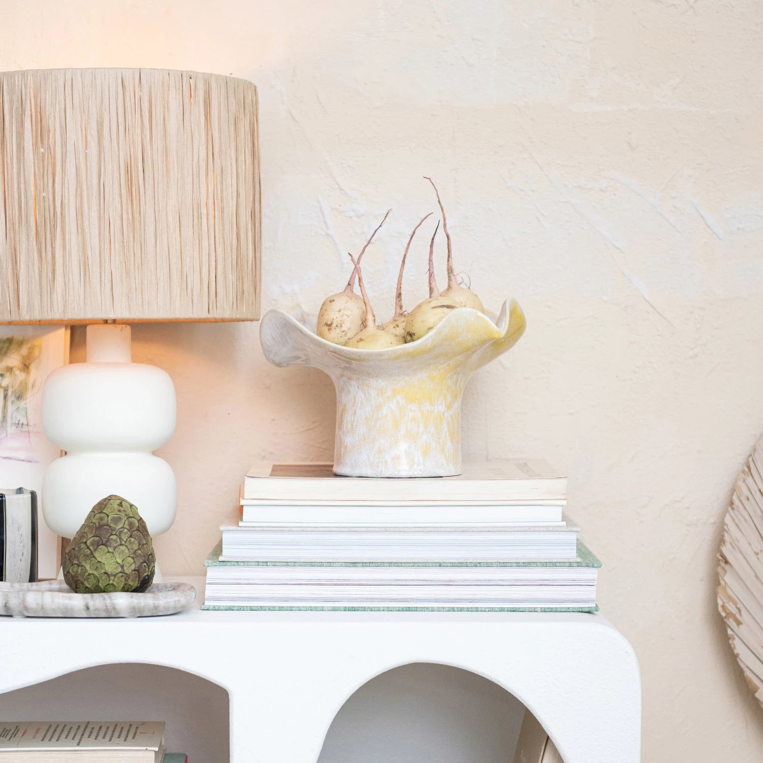 Stoneware Footed Organic Shaped Bowl