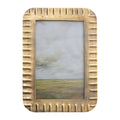 Antiqued Gold Ribbed Metal Photo Frame