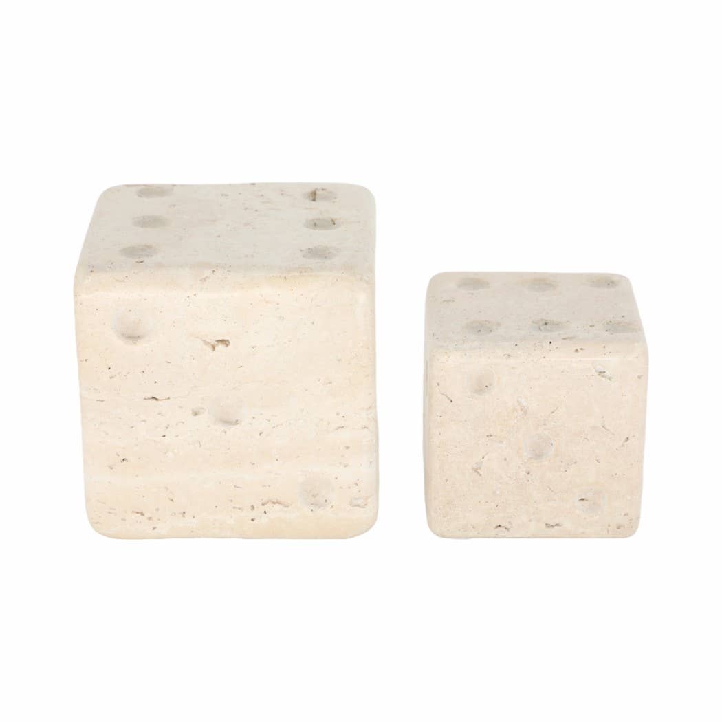 Marble Stone Dice, Ivory