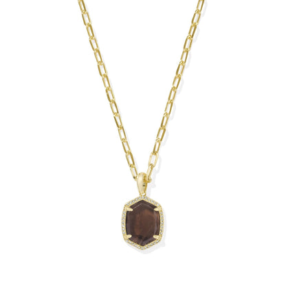 Daphne Pave Frame Short Pendant Necklace