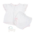 Paty Knit, Flutter Sleeve Diaper Set with Bows