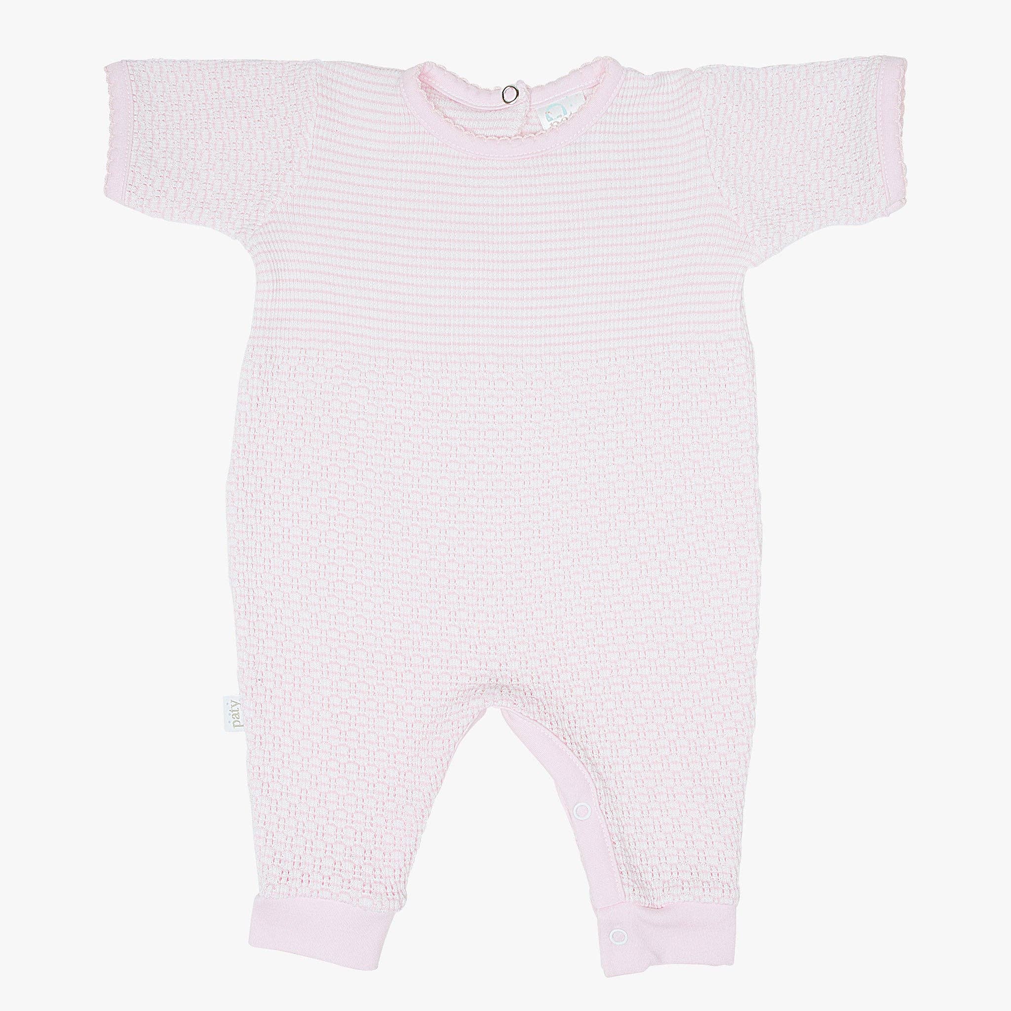 Paty Short Sleeve Knit Romper with Pima Binding