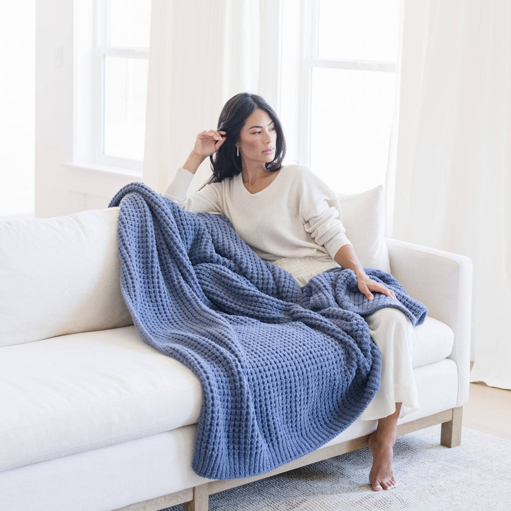 Waffle Knit Throw Blankets - Oxford | Bridal Shower Lydia Headly and Aidan Hagler