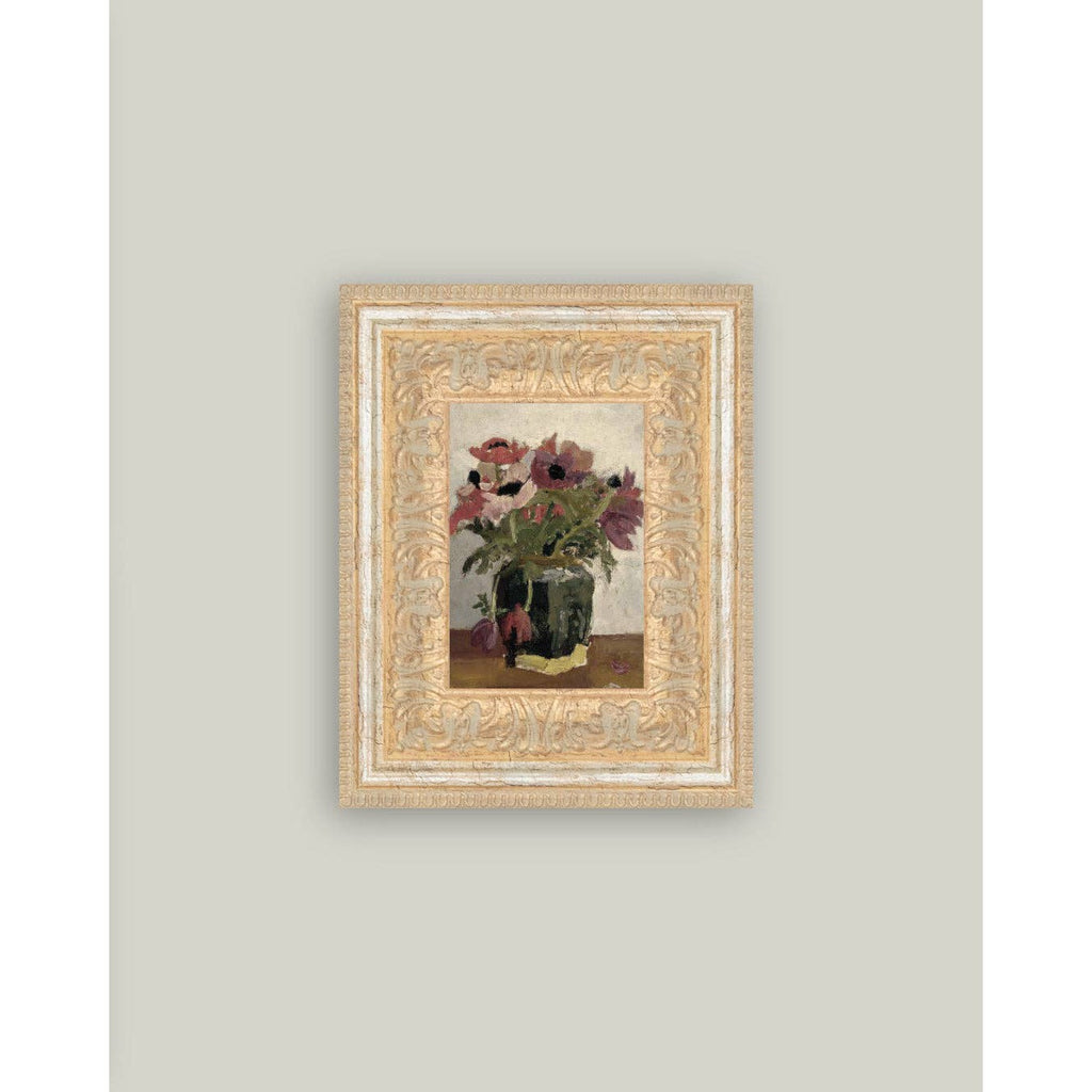 Mauve Floral Framed Antique Art