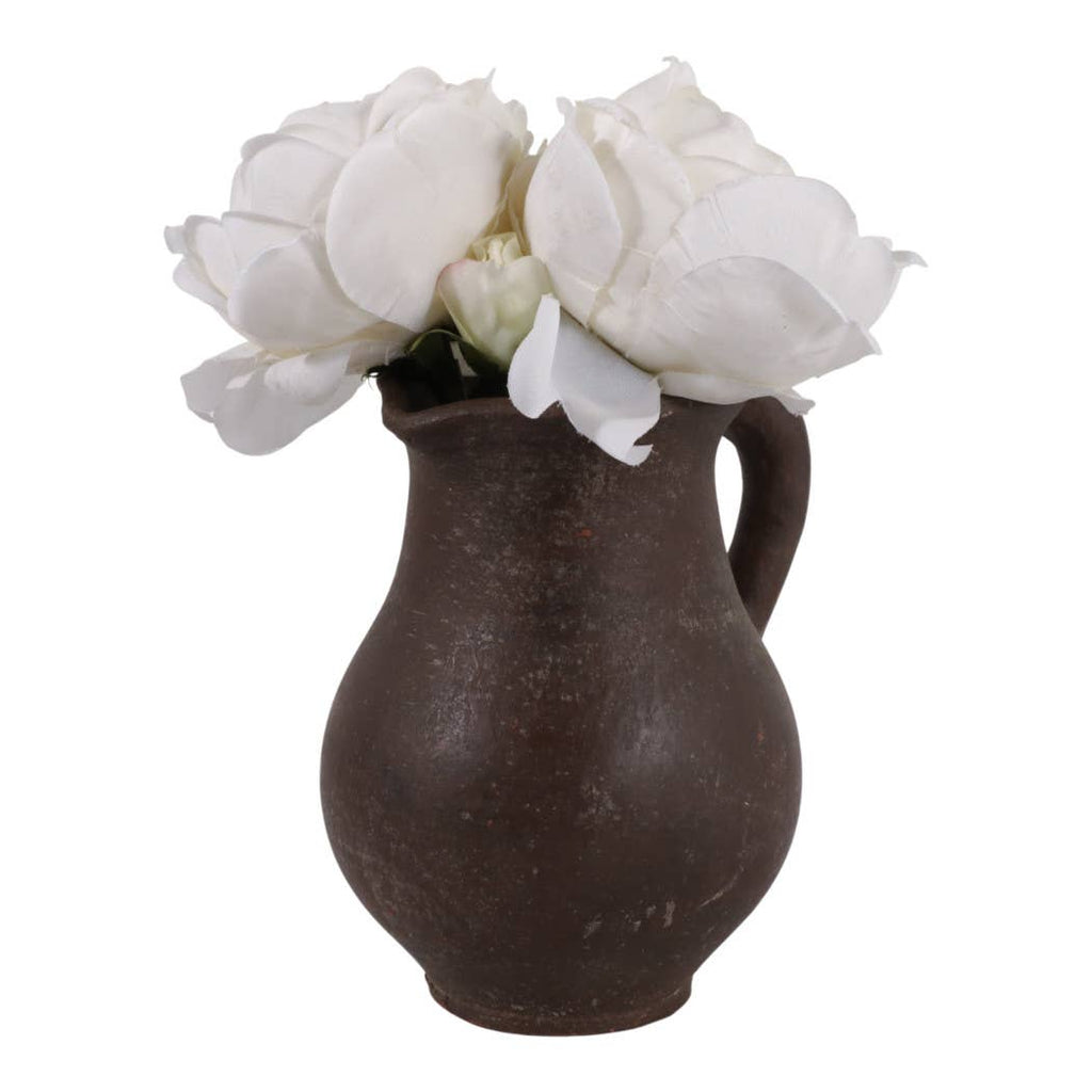 Decorative Vase - Brown Ceramic Terracotta Casual Jug, 8 in.