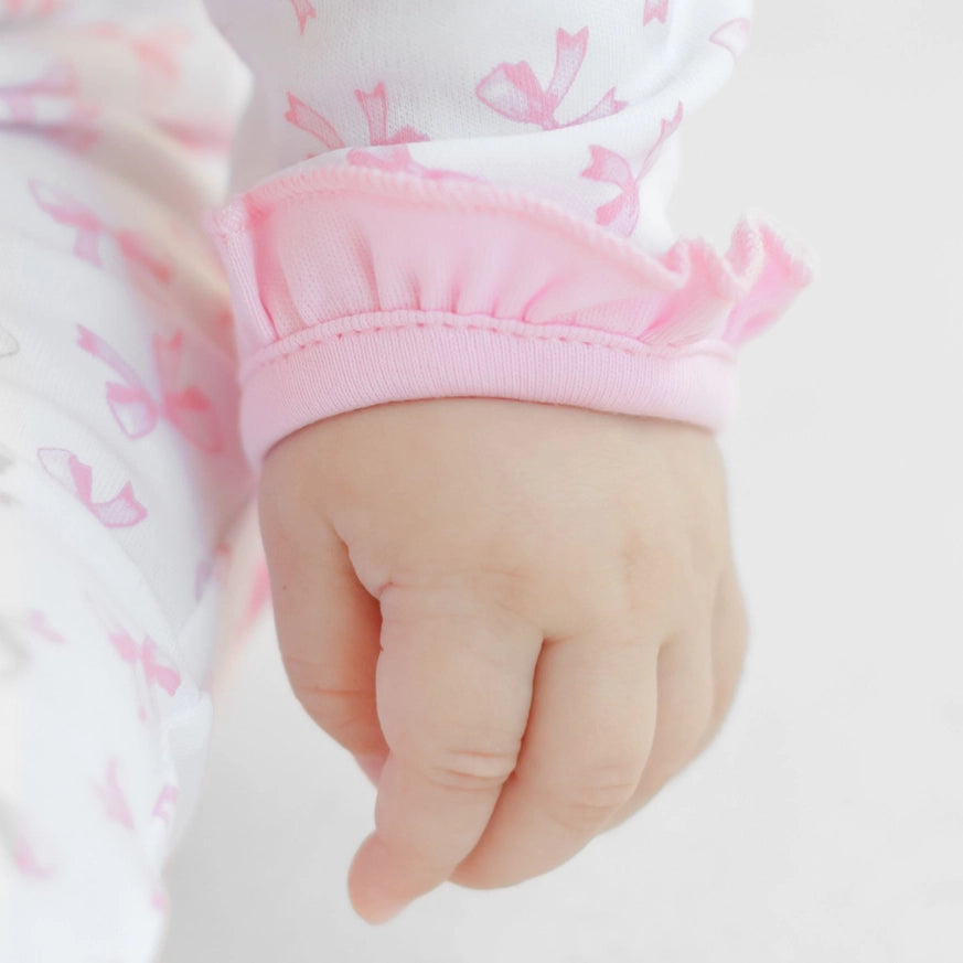 Baby Bows Printed Ruffle Footie