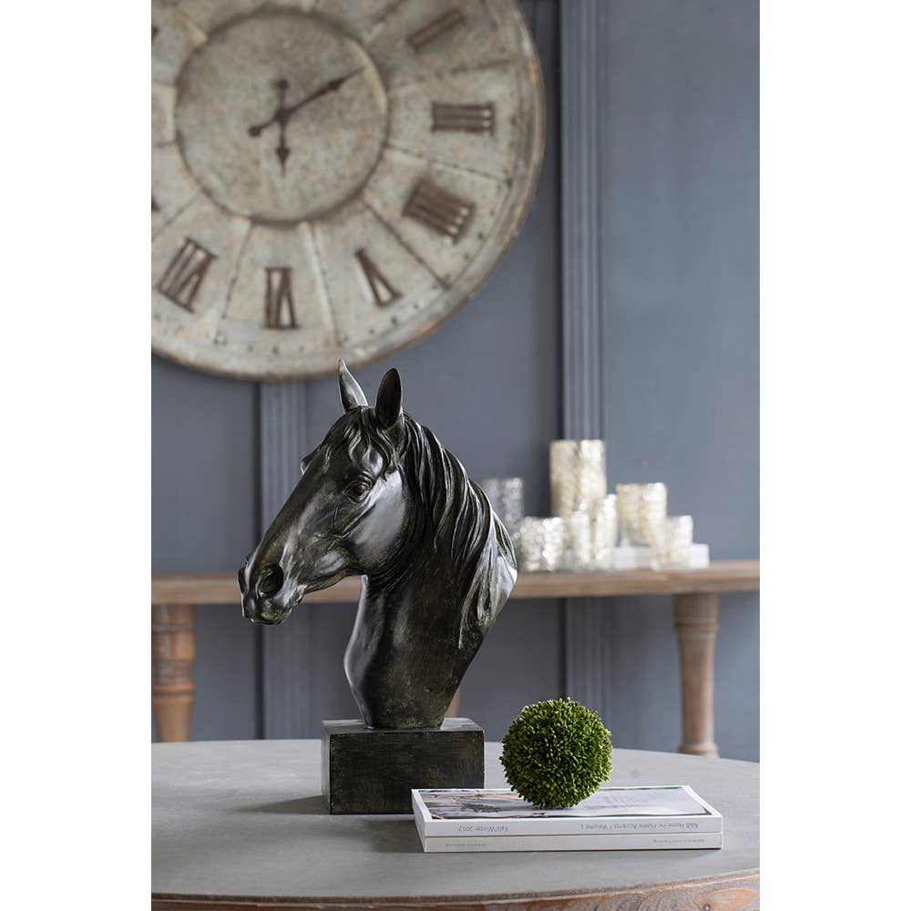 Bronze Polyresin Horse Head Bust