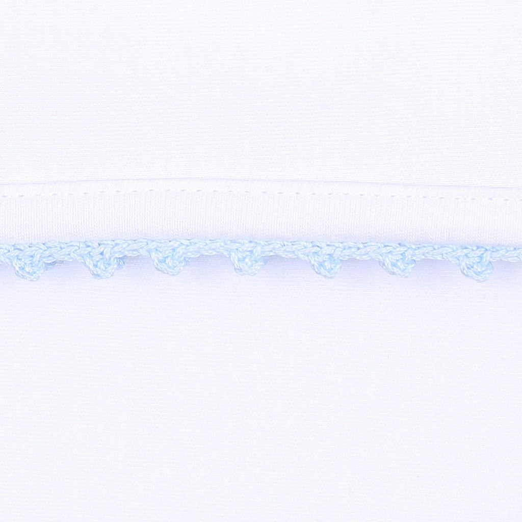Baby Joy Gown with Blue Crochet Trim