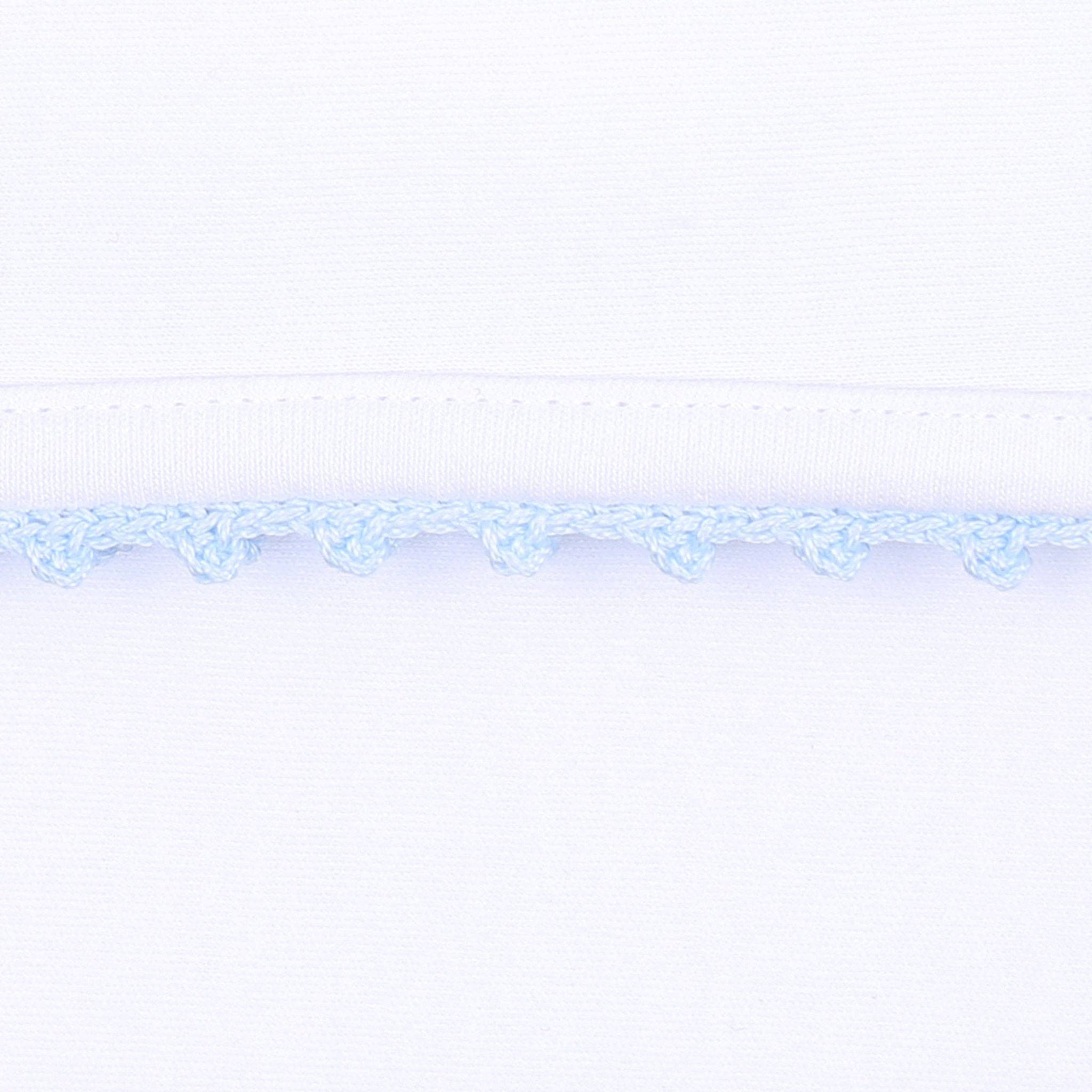 Baby Joy Gown with Blue Crochet Trim