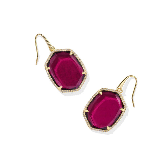 Daphne Pave Frame Drop Earrings