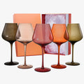 Colored Crystal Wine Glass Set of 5