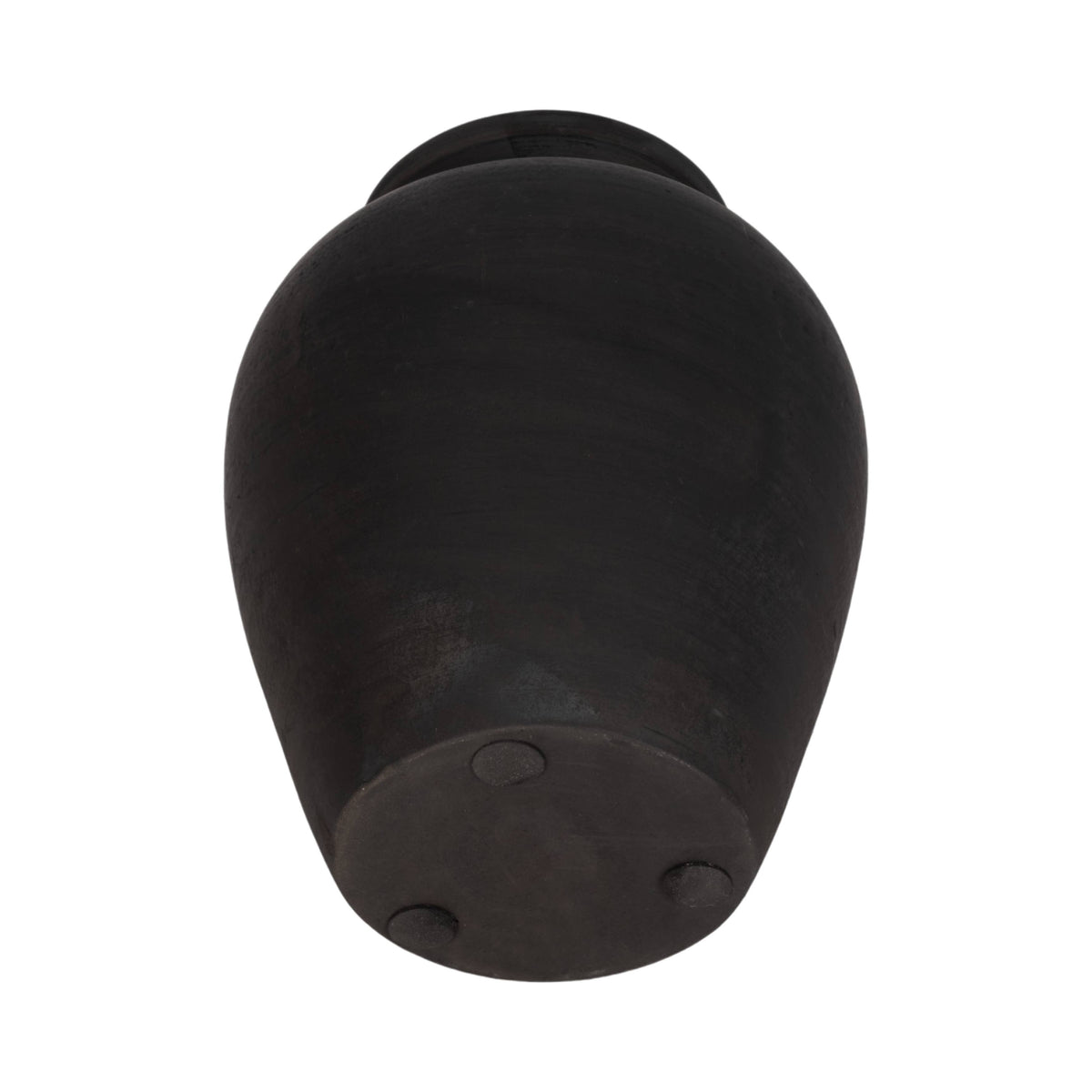 Ceramic Traditional Round Jug Vase - Black, 10 in.