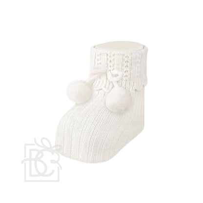 Newborn Pompom Cotton Socks