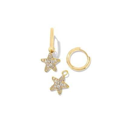 Jae Star Pave Huggie Earrings