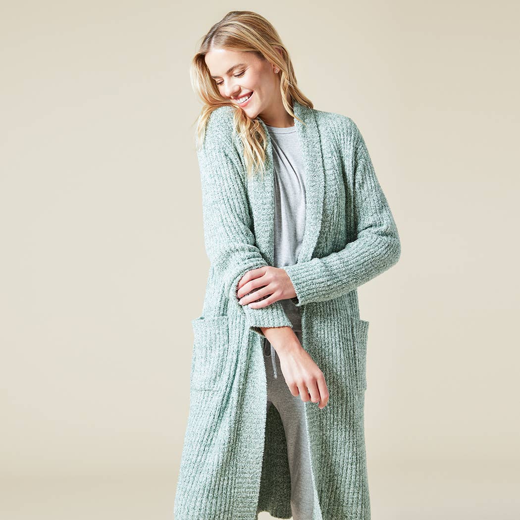 Soft and Plush 38" Marshmallow Rib Women's Wrap Robe