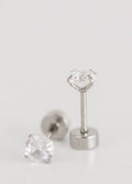 Silver April Birthstone (Diamond)