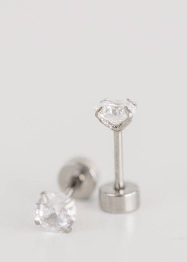 Silver April Birthstone (Diamond)