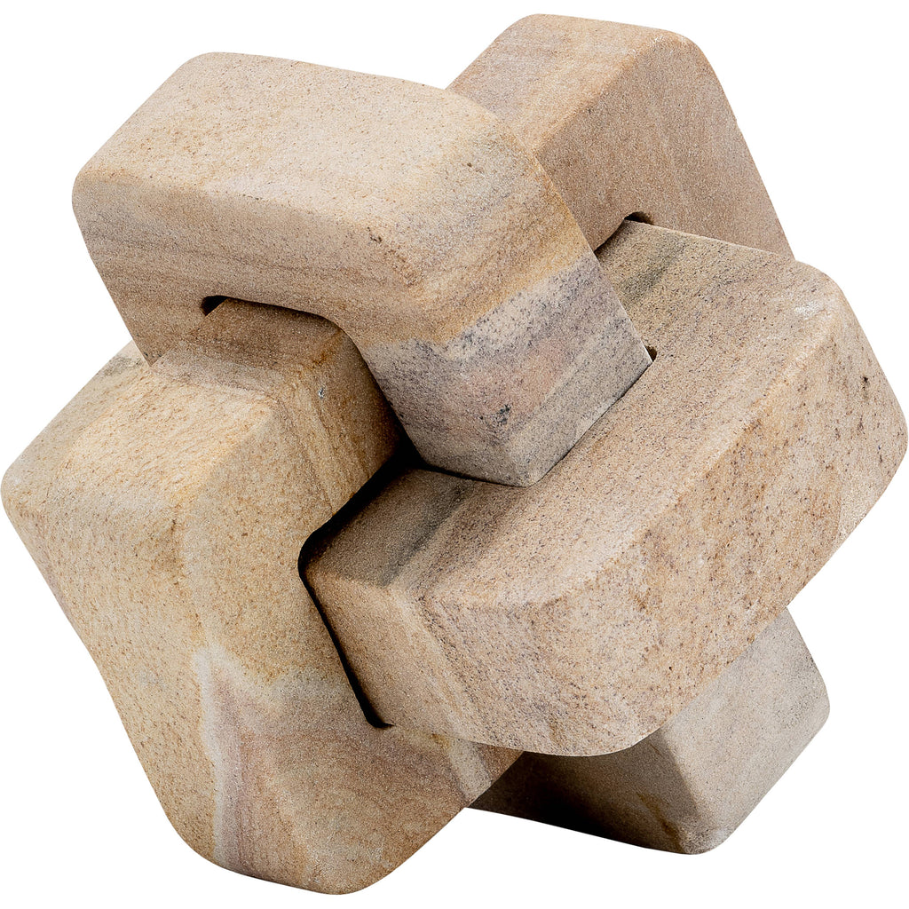 Decorative Sculpture - Brown Marble Interlocking Knot, 5 in.