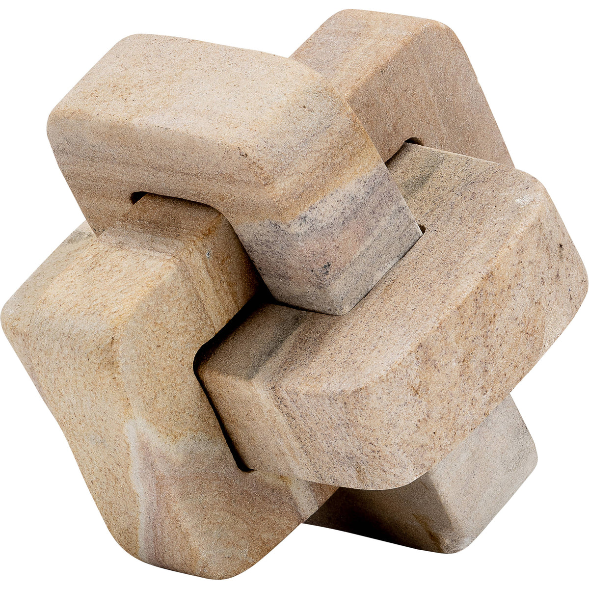Decorative Sculpture - Brown Marble Interlocking Knot, 5 in.