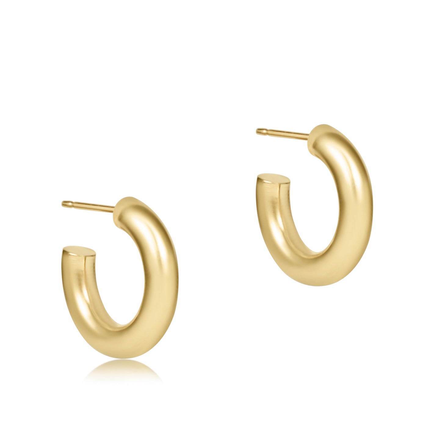 Round Gold 0.5" Post Hoop - 4MM - Smooth