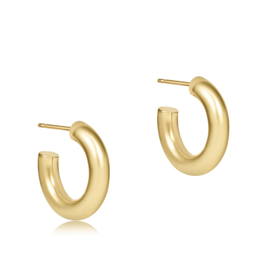 Round Gold 0.5" Post Hoop - 4MM - Smooth