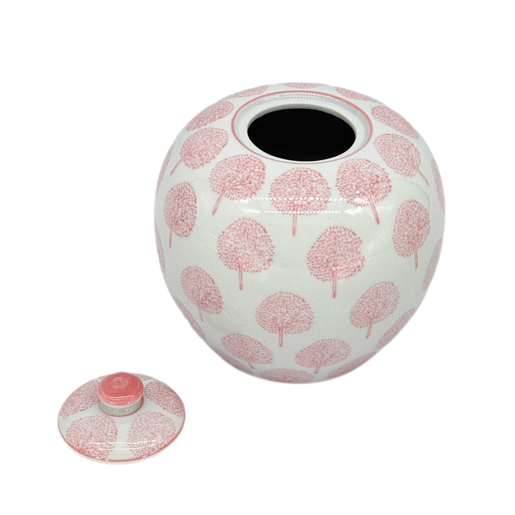 Floral Ceramic Chinoiserie Ginger Jar 8"
