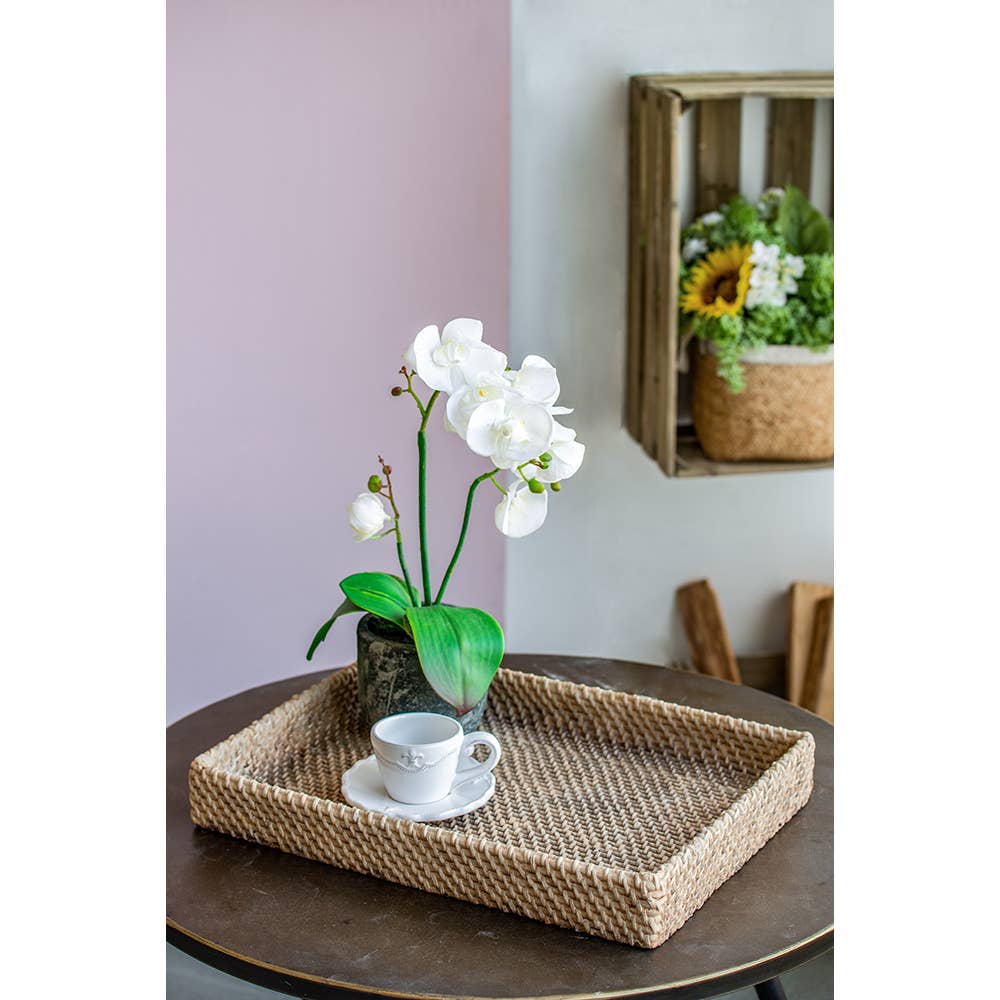 Rustic Woven Cement Tray