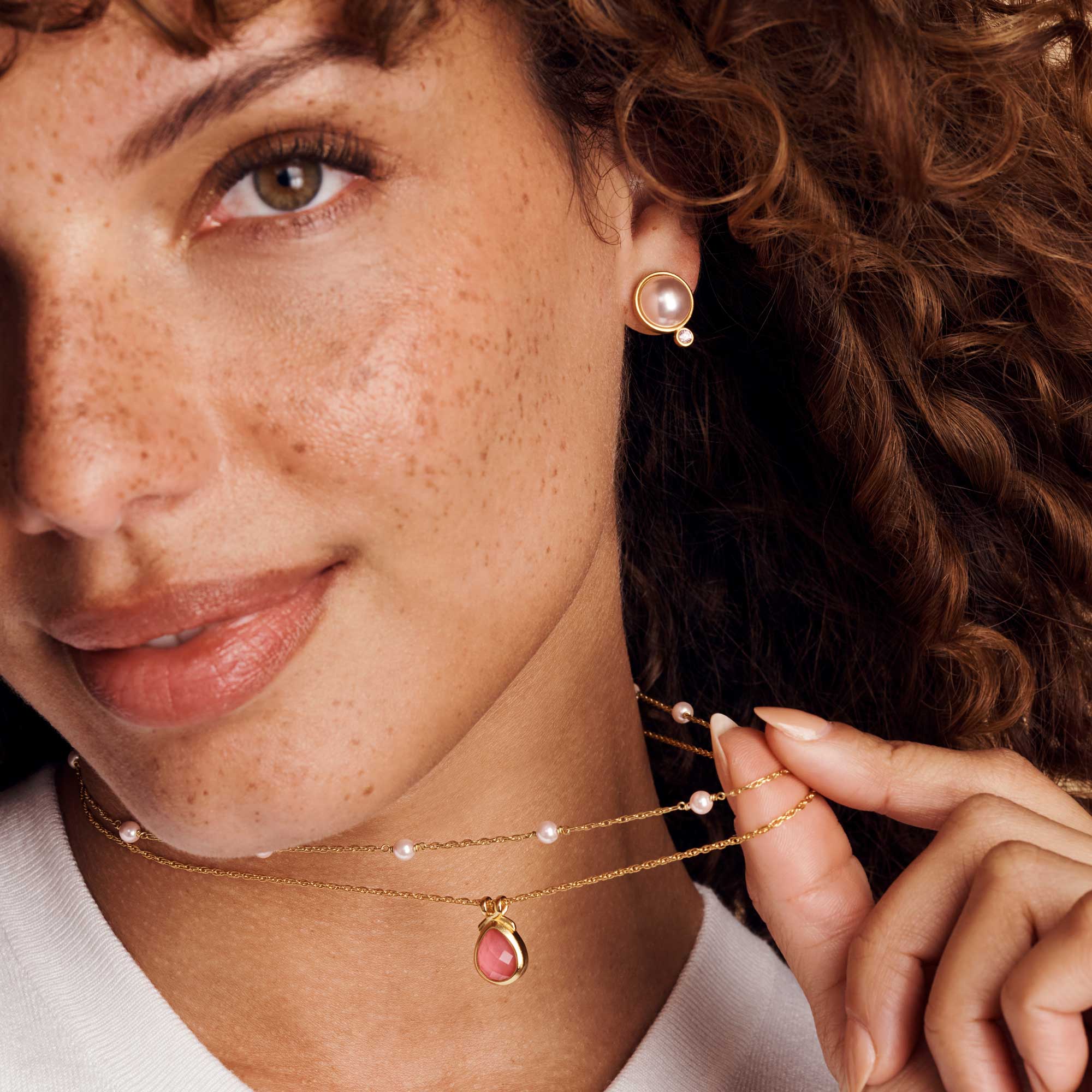 The Pink Delicate Station Necklace