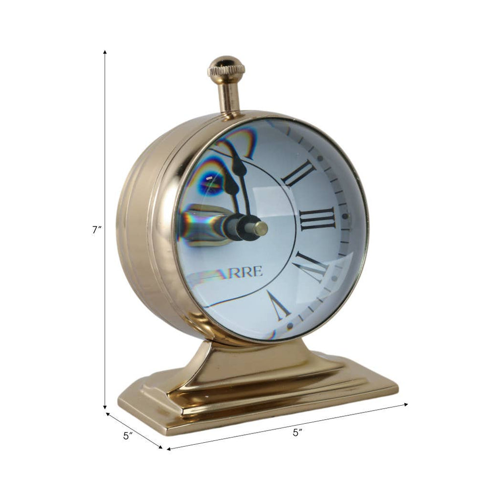 Classic Brass Roman Numeral Table Clock