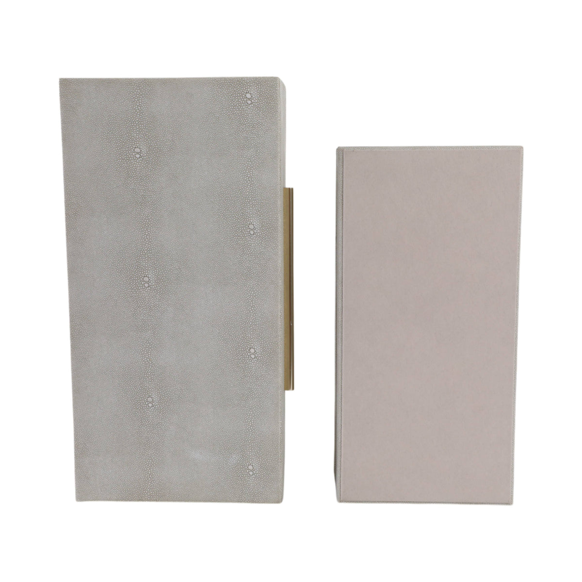 Boxes Set of 2 - Ivory Wood Shagreen Rectangle, 12/14 in.