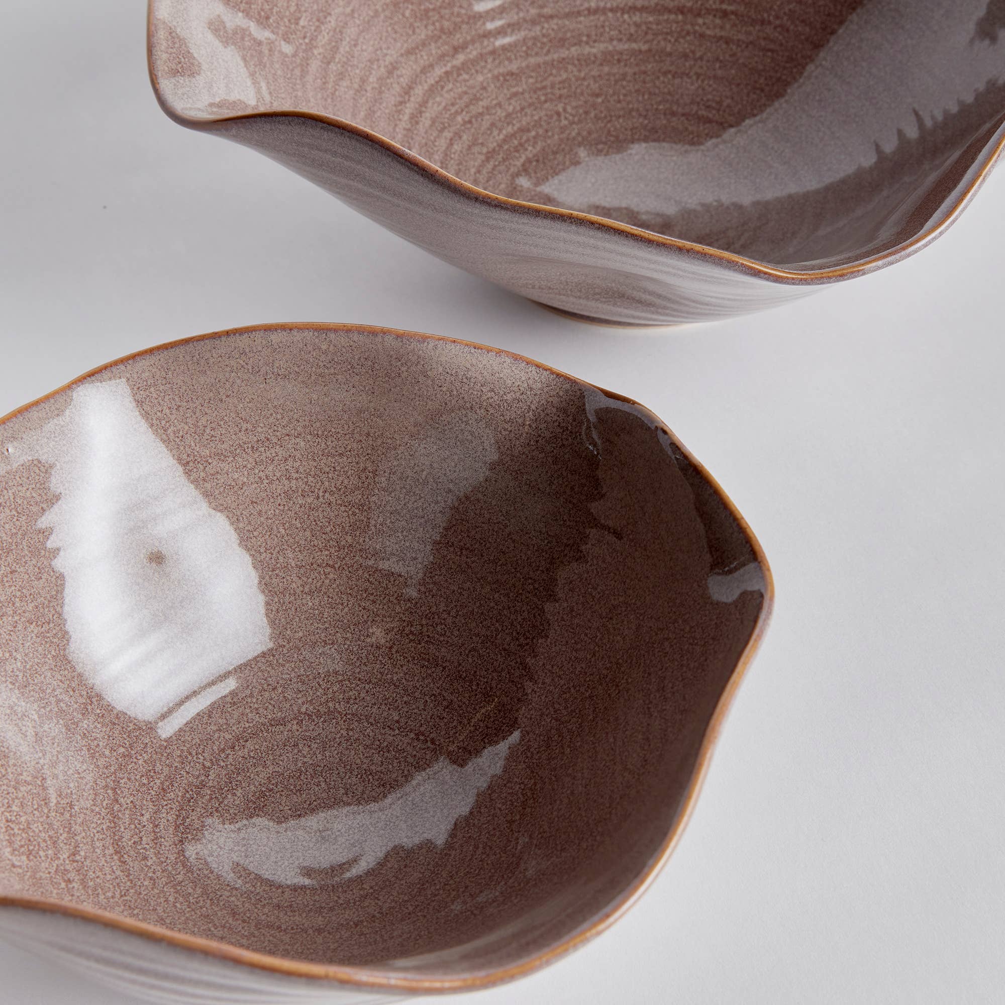 Rivo Decorative Bowls, Set of 2, Plum