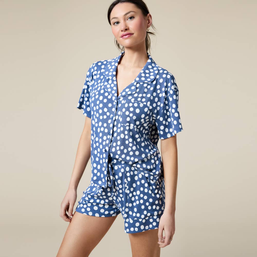 Aria Slim Notch Collar Short PJ Set