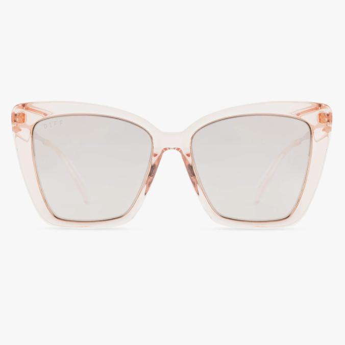 Diff Eyewear Becky IV Cream Tortoise with Pink Mirror Lens