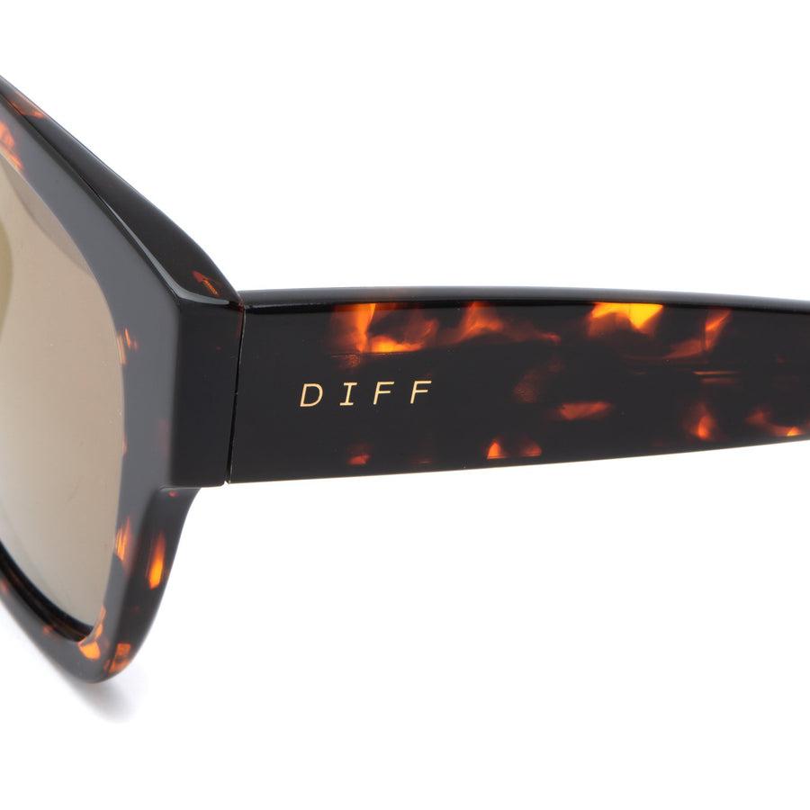 DIFF EYEWEAR Bella II Matte Black Beige Mirror Lens Polarized