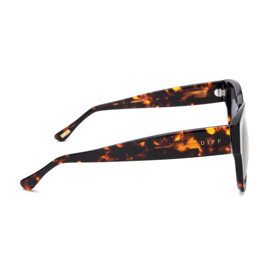 DIFF EYEWEAR Bella II Matte Black Beige Mirror Lens Polarized