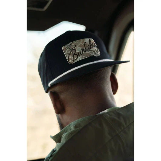 Burlebo Signature Caps, Black Coated Canvas | Camo Patch | Camo Patch