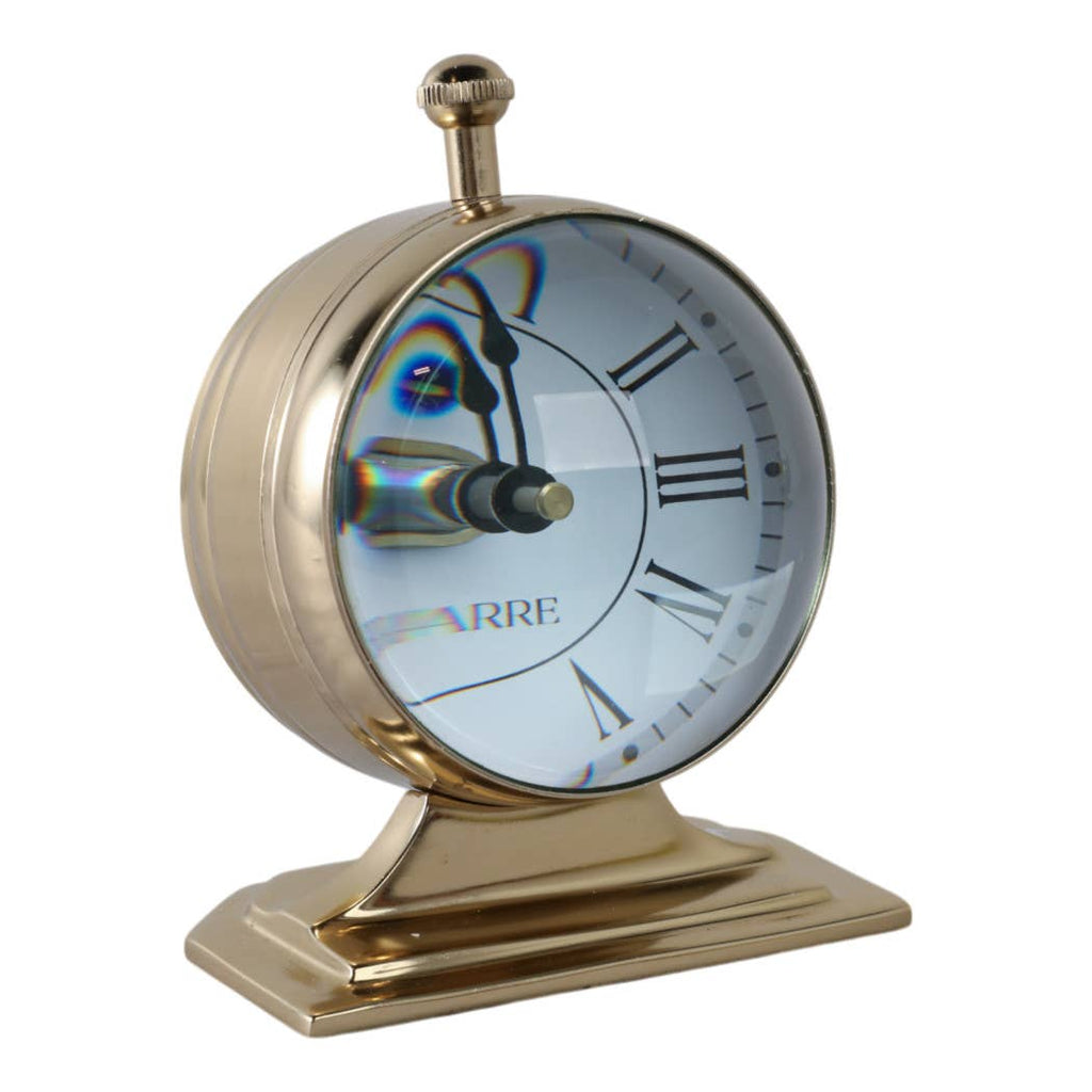 Classic Brass Roman Numeral Table Clock